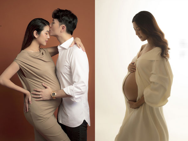 Á hậu Thúy Vân cùng ông xã thực hiện bộ ảnh kỷ niệm giai đoạn mang thai trước khi chính thức đón quý tử đầu lòng