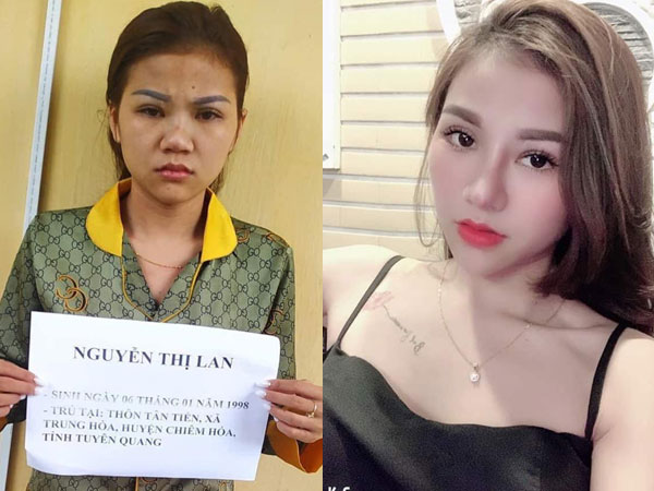 Ngỡ ngàng nhan sắc trước và sau khi bị bắt của 'hot girl' Tuyên Quang điều hành đường dây bán dâm liên tỉnh