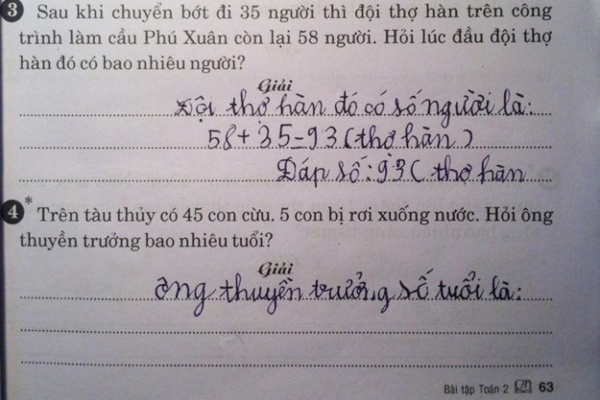 Đề toán 'bá đạo' dành cho học sinh lớp 2 nhưng đáp án càng khiến nhiều người sốc hơn