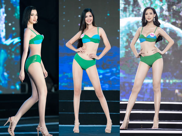 40 thí sinh HHVN 'đốt cháy' phần thi bikini: Gây choáng với vòng 1 khủng, Hoa khôi Ngoại thương lộ khuyết điểm