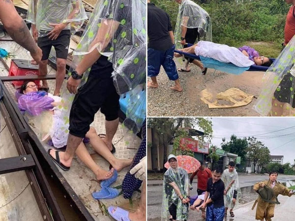 Sản phụ sinh con trên thuyền trong ngày mưa lũ