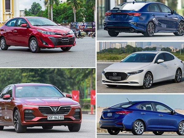Top 5 sedan bán chạy nhất tháng 9