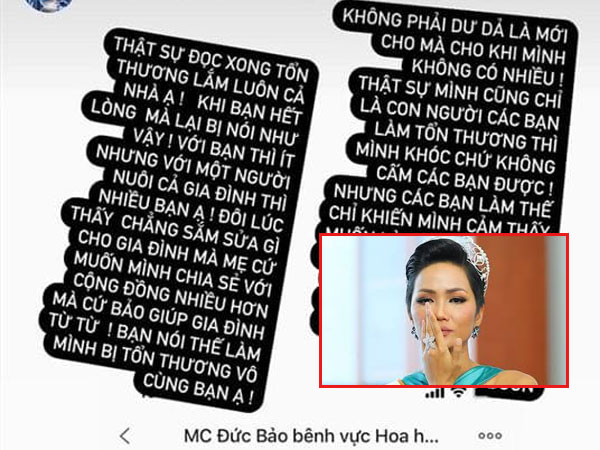 H'Hen Niê bật khóc khi bị chỉ trích 'làm từ thiện keo kiệt', 'chỉ ủng hộ miền Trung 50 triệu đồng'