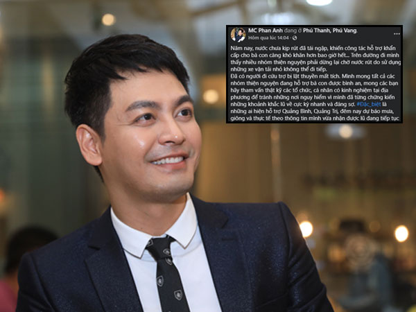 Liên tục bị réo tên là 'MC lũ' giữa lúc miền Trung khó khăn, MC Phan Anh đã có động thái đầu tiên