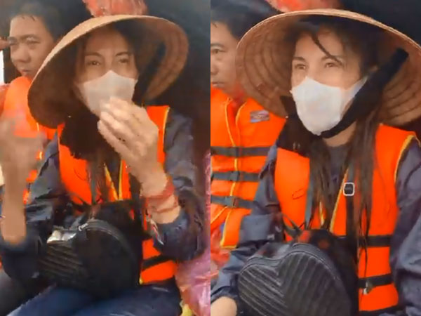 Thủy Tiên quần áo ướt sũng lênh đênh trên 'biển nước lũ' ở Quảng Bình, đã cứu thêm được người già và trẻ em khỏi vùng nguy hiểm