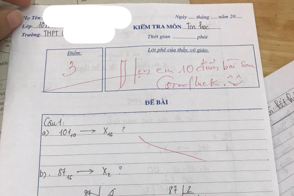Thầy giáo cho đề kiểm tra cực khó, học trò khóc ròng nhưng lại cười ngay vì loạt lời phê cưng xỉu