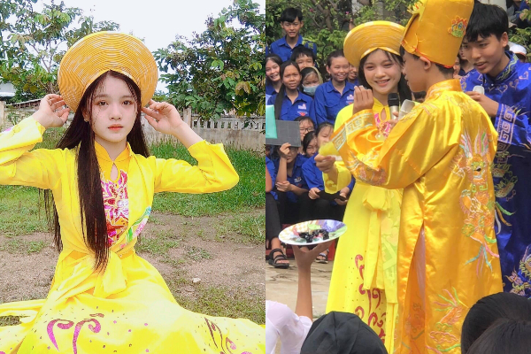 Nữ sinh diễn văn nghệ, chiếm hết spotlight của chương trình vì vẻ đẹp trong sáng, dịu dàng