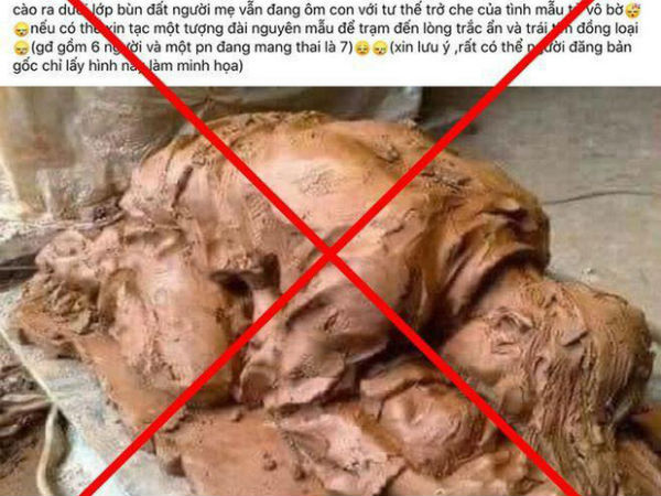 Sự thật về bức ảnh mẹ ôm chặt con dưới lớp bùn đất được cho là do sạt lở ở Quảng Trị lan truyền trên MXH