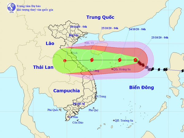 Bão số 8 trên Biển Đông hướng vào Hà Tĩnh, Quảng Trị