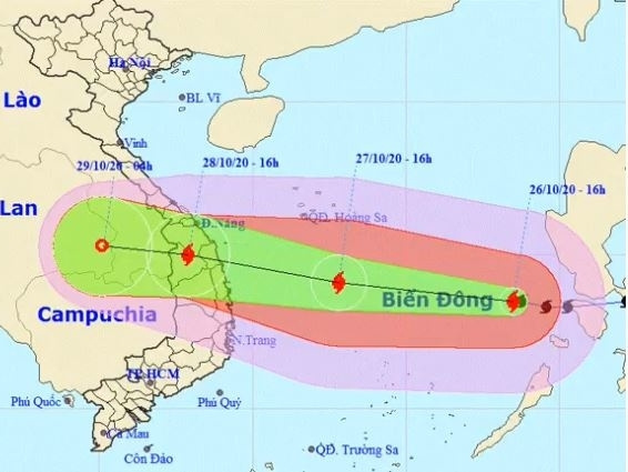 Bão Molave sẽ tạo sóng biển 8 m, mưa lớn ở miền Trung