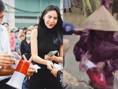 Thấy bà cụ 75 tuổi bị kéo mạnh tay khi đi cứu trợ, Thuỷ Tiên và Công Vinh có hành động gây chú ý