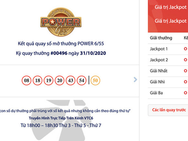 Jackpot 1 trị giá 31 tỷ thuộc về một người chơi ở Hà Nội