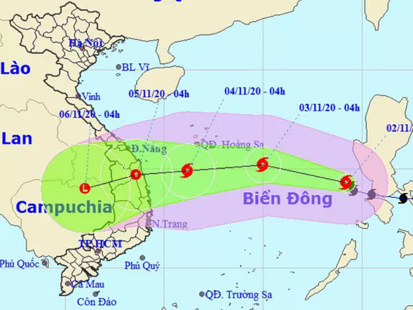Bão Goni vào Biển Đông trở thành cơn bão số 10, hướng vào Đà Nẵng - Phú Yên