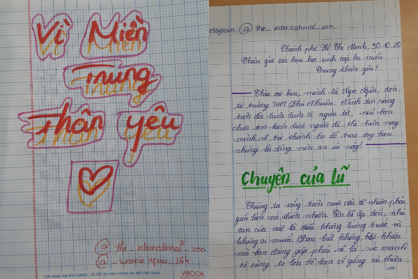 Những bức thư viết tay gửi học sinh miền Trung mùa lũ: Chữ viết nắn nót, lời động viên chất chứa yêu thương