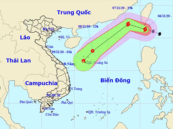 Bão mạnh cấp 10 gần Biển Đông