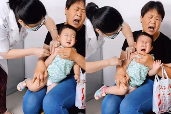 Người bà khiến dân mạng cười nghiêng ngả khi đưa cháu đi tiêm chủng: Cuối cùng ai mới là người đau hơn?