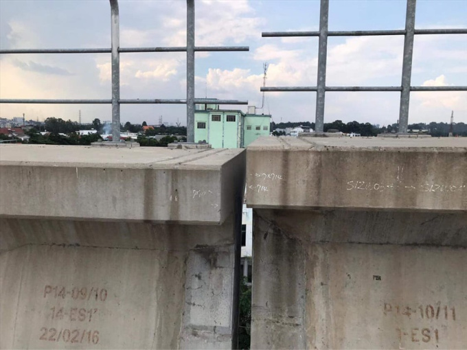 Tuyến metro số 1 gặp sự cố lệch đầu dầm, gây hư hỏng đoạn đường ray