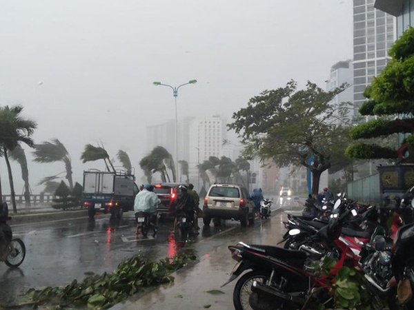 Bão đổ bộ vào Khánh Hòa, TP. Nha Trang mưa to, gió lớn, nhiều nơi mất điện