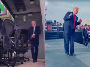Xuất hiện hình ảnh Tổng thống Trump và ông Joe Biden 'nhảy thi' khiến dân mạng choáng váng và sự thật càng bất ngờ hơn