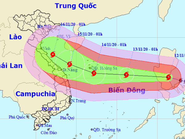 Bão Vamco sắp vào Biển Đông