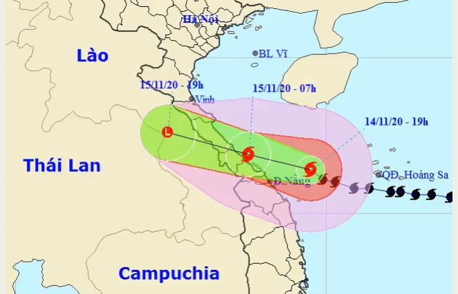 Bão Vamco đổ bộ miền Trung vào sáng mai