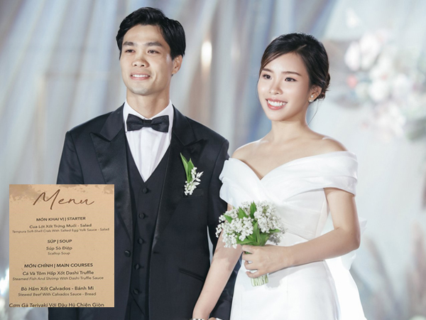 Lộ thực đơn tiệc cưới phong cách châu Âu - Nhật Bản do đích thân Công Phượng và Viên Minh lựa chọn
