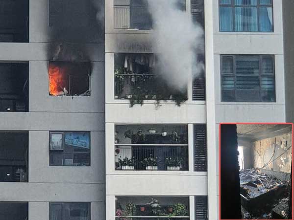 Cháy chung cư ở Hà Nội, hàng trăm người tháo chạy