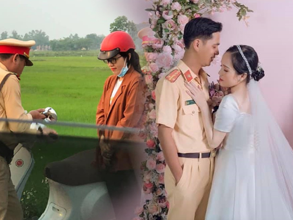 Đám cưới định mệnh hot rần rần MXH: Bị xử lý vi phạm giao thông, hơn 1 năm sau cô gái cưới luôn... anh cảnh sát