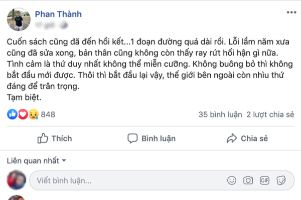 Tổng giám đốc Saigon Square - Phan Thành 'dọn sạch' status nặng tình để cưới vợ, đọc lại vẫn thấy da diết quá!