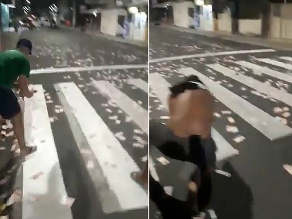 Nhóm cướp ngân hàng rải tiền ra đường