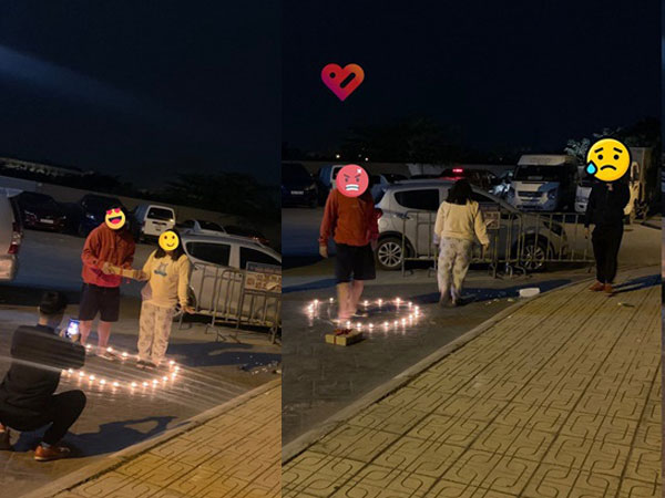 Cất công xếp nến đi tặng quà lãng mạn nhưng vừa thấy người yêu nhận quà một tay chàng trai đã lên tiếng chỉ trích khiến nàng tức sút bay cả nến