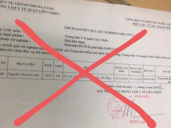 Đà Nẵng: Nữ điều dưỡng sửa, phát tán kết quả xét nghiệm Covid-19 của đồng nghiệp lên mạng xã hội