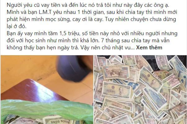 Bạn trai cũ trả nợ, cô gái nhận về 1,5 triệu nhưng toàn... tiền lẻ