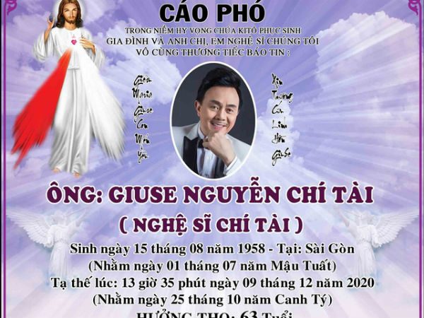 Nghệ sĩ Việt Hương đăng cáo phó và thông báo sẽ chịu tang cố nghệ sĩ Chí Tài