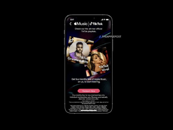 Người dùng TikTok sẽ nhận được 4 tháng Apple Music miễn phí