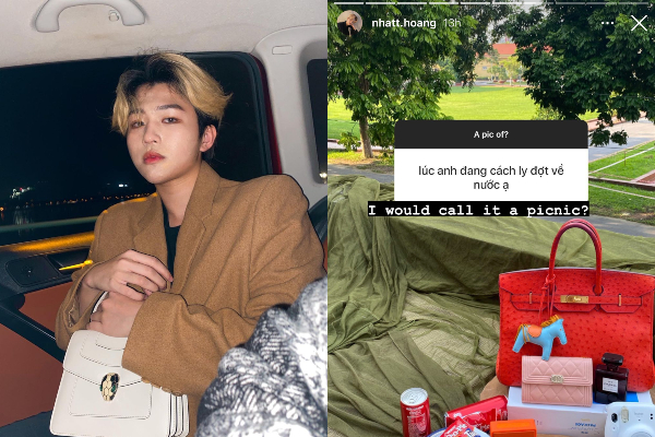 Nhất Hoàng tiếp tục khẳng định đẳng cấp rich kid, đi cách ly mà mang sương sương đống đồ hiệu mấy trăm triệu