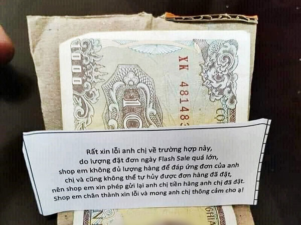 Hì hục săn sale 1k nhưng lại nhận về đúng 1k, cô gái chưa kịp tức giận đã phải bật cười vì 'tâm thư' shop gửi