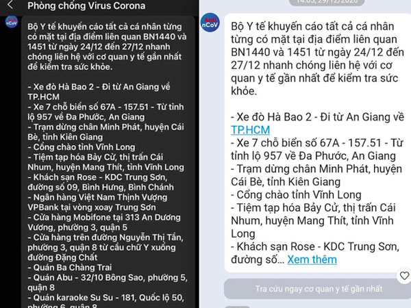 Bộ Y tế lên tiếng về thông báo khẩn tìm người liên quan đến 4 ca Covid-19 nhập cảnh trái phép