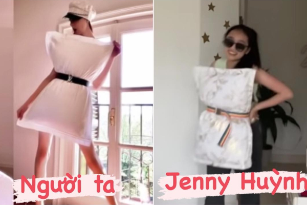 Jenny Huỳnh làm clip gói gọn hot trends 2020, khó đỡ nhất là thử thách biến gối ngủ thành váy