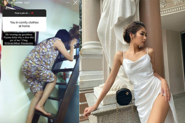 Thảo Nhi Lê khác biệt trời vực lúc ăn diện sexy trên mạng vs khi mặc ké đồ bà ngoại bao thoải mái
