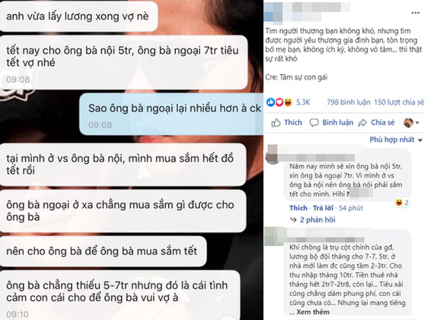 Chồng biếu Tết nhà ngoại hơn nhà nội 2 triệu gây xôn xao mạng xã hội: Có cần phải tung hô rầm rộ như vậy?