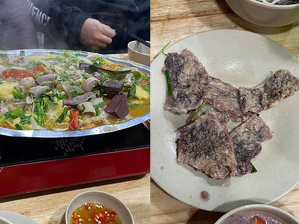 Háo hức đi ăn lẩu lòng bò vì quảng cáo hấp dẫn, cô gái Hà Nội phát hoảng vì miếng nầm đổi màu xanh tím thâm, song giải thích của quán khiến cô nàng ngơ ngác
