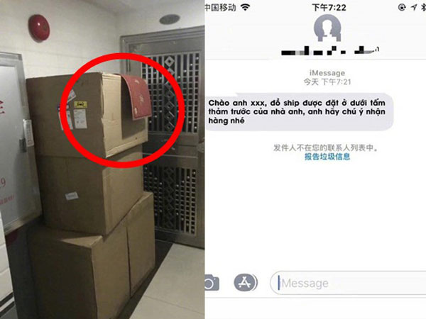 Nhắn tin báo cho chủ đồ để ngoài cửa, khi thấy hình ảnh xác thực của shipper ai nấy đều bật cười