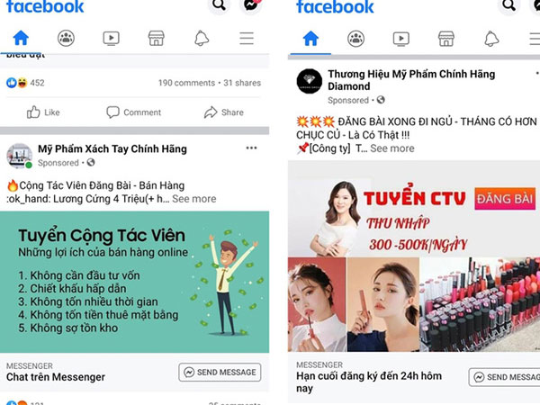 Cảnh báo bẫy lừa từ trò quảng cáo kiếm tiền qua mạng xã hội