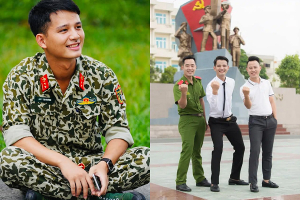 Chàng quân nhân được netizen đẩy thuyền với Diệu Nhi mặc quân phục hay sơ mi trắng đều soái ca ngời ngời, nể nhất là thành tích học tập