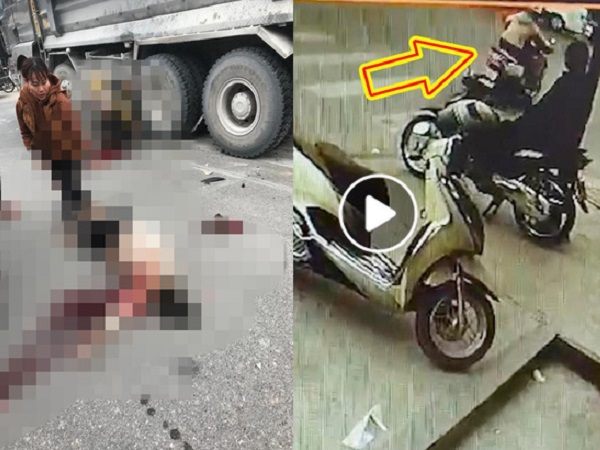 Khoảnh khắc 2 người phụ nữ lao vào gầm xe ben giữa ngã tư, hiện trường gây ám ảnh