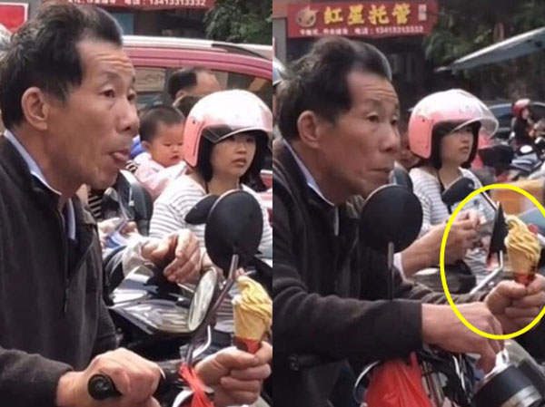 Háo hức chờ đón cháu tan trường, người đàn ông cầm một thứ trên tay khiến dân mạng xúc động