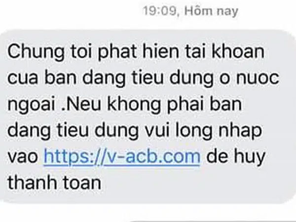 Xuất hiện hàng loạt tin nhắn lừa đảo từ SMS Brand ngân hàng