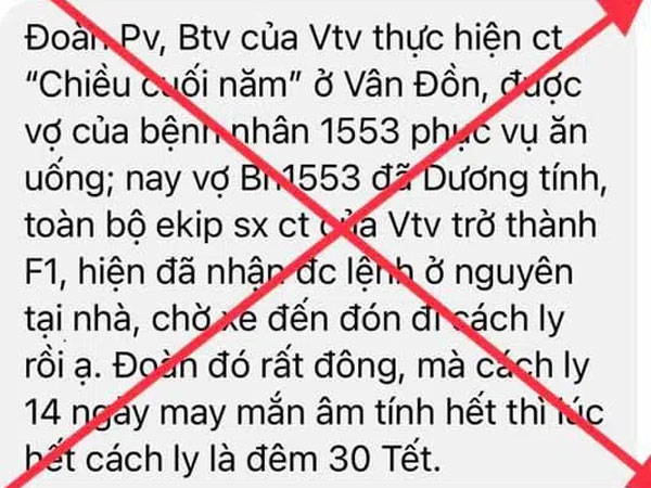 Nam thanh niên ở Hà Nội bị xử phạt vì hoang tin ê-kíp VTV là F1 của ca bệnh Covid-19