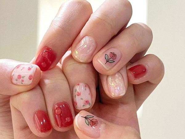 12 mẫu nail xinh xắn style 'Hàn xẻng' cho nàng 'bánh bèo' diện Tết: Ai chuẩn bị làm đẹp nên ngó nghiêng